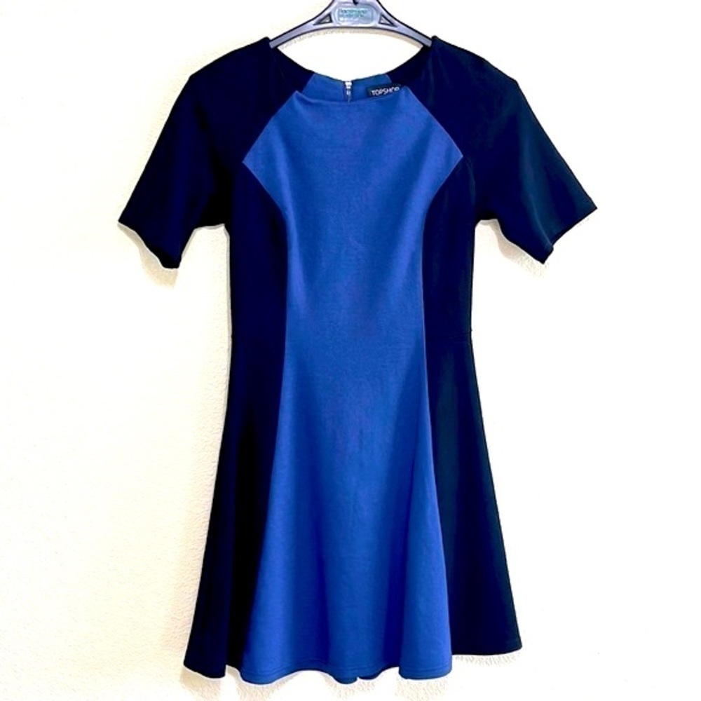 Topshop Woman Black Blue Dress Size 4